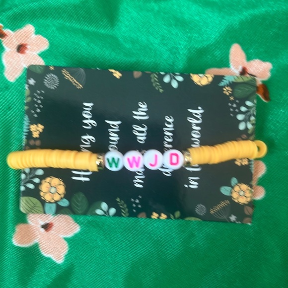 🔴 $2 Bundle Item 
 WWJD Bracelet and Inspirational Card NWT Boutique Inspired - Picture 1 of 4